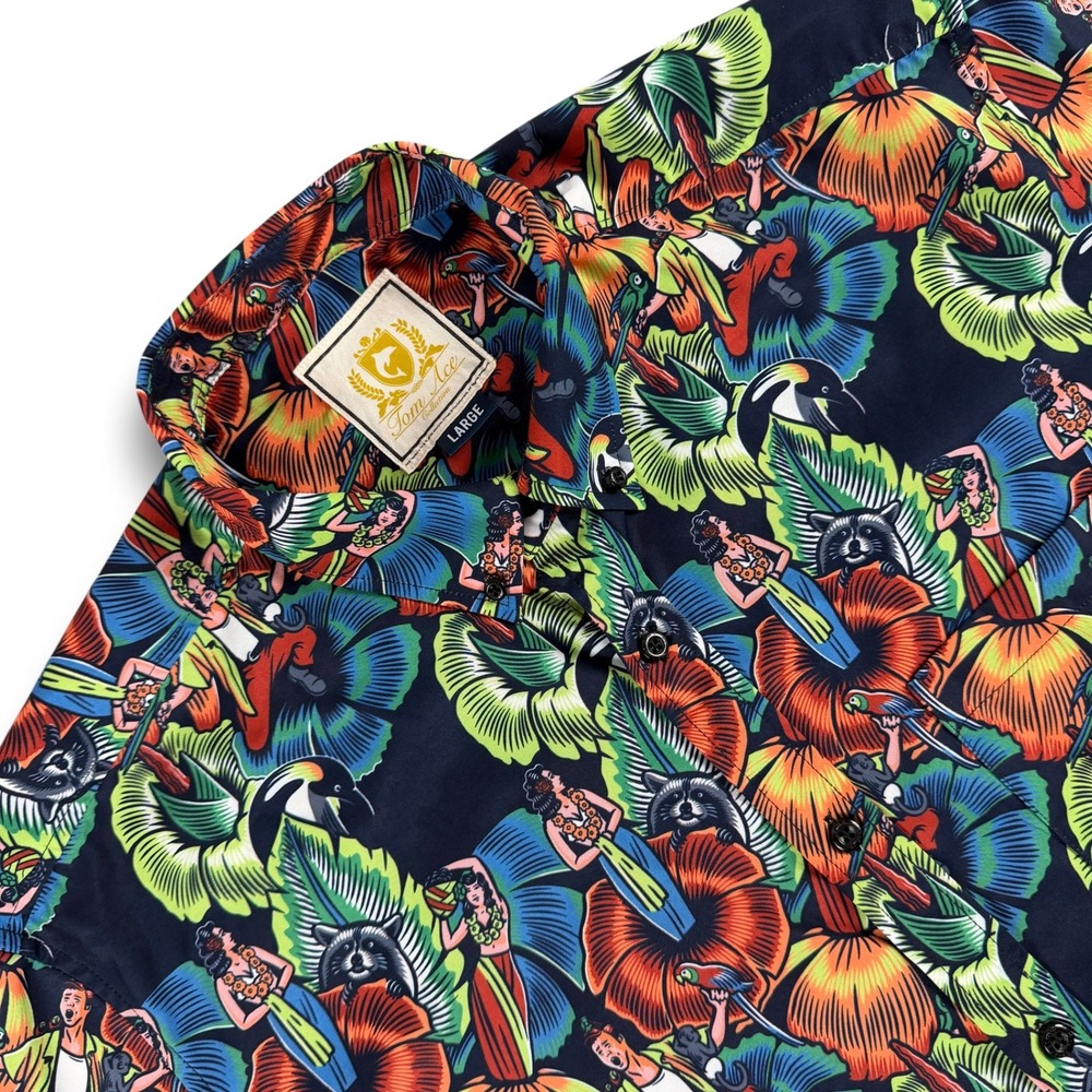 RSVLTS The Roosevelts Tom Ace Collection Shirt Mens L Multicolor Ace Ventura
